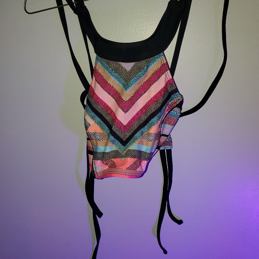 Xhilaration size small mult-colored halter swim top